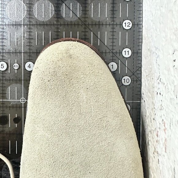 John Varvatos Men Size 7M White Beige Suede Plain Toe Derby Dress Shoes - Picture 15 of 15